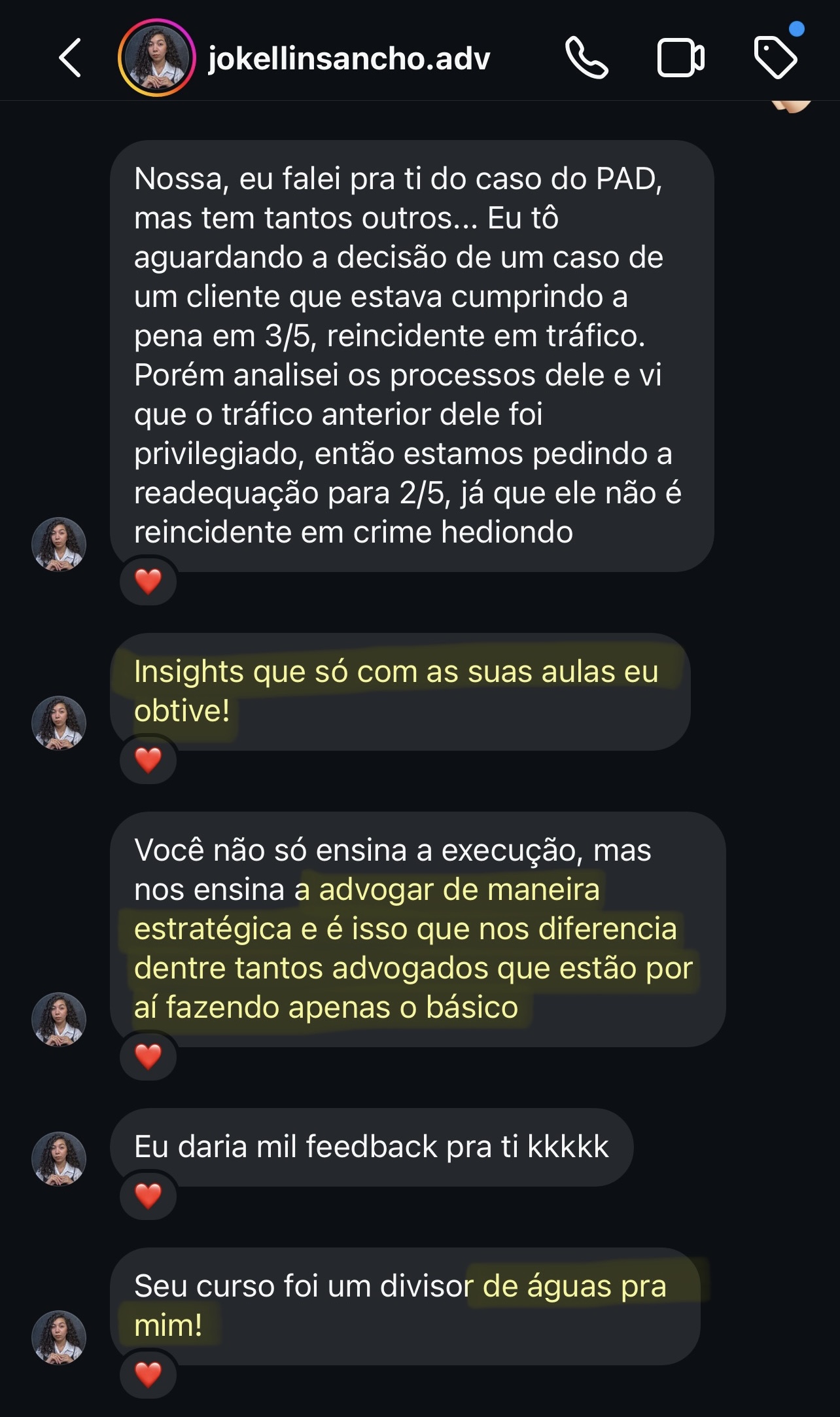 Feedback de aluno